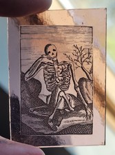 Stained Glass Skeleton vintage antique amethyst piece