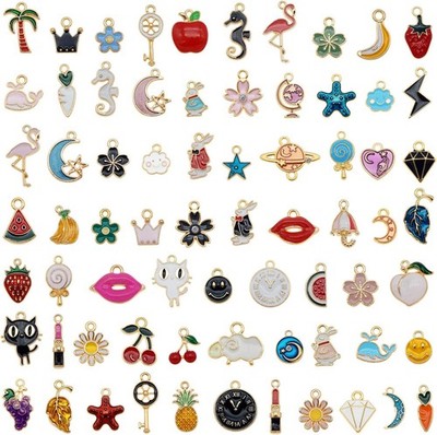 30pcs Mixed Enamel Charms Pendants for Jewelry Making Bulk lot Necklace Earrings