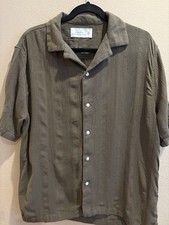 Abercrombie  Fitch Short Sleeve Summer Linen Blend Button Down Shirt Men  s M