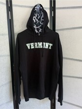 Vermont Hoodie XL Black Cow Print Lined Hood Stick Season NWT - Super Soft