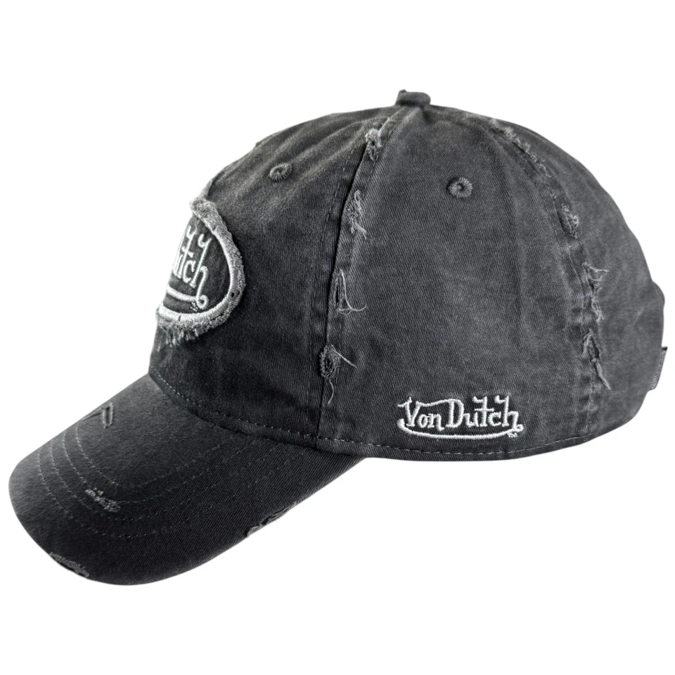 Sombrero Von Dutch De Colección Negro Envejecido (RETROTO) Papá Sombrero Correa Gorra ¡NUEVAS ETIQUETAS! Foto 4 de 4