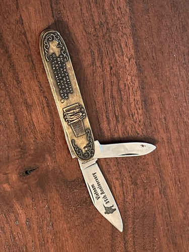 WINCHESTER POCKET KNIFE VIETNAM 35 ANNIVERSARY Brass 2 Blades - Bild 3 von 7