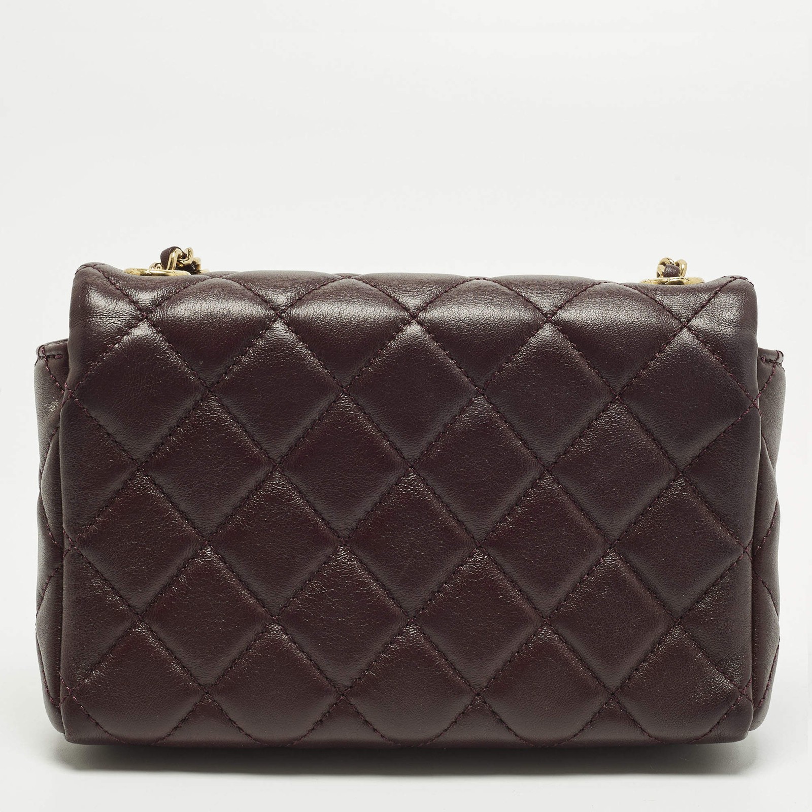 Chanel Rectangular Extra Mini Burgundy Quilted Le… - image 4