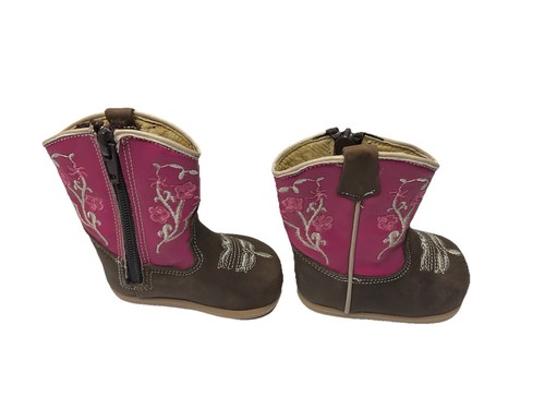 New Girls Cowboy Boots Size Western Rose Size10 For A Toddler Zipper - Picture 3 of 7