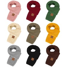 9 PCS Warm Kids Winter Knit Scarf Toddler Knitted Neck Warmer Boys Girls