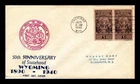 US COVER WYOMING STATEHOOD 50TH ANNIVERSARY FDC SCOTT 897 PAIR
