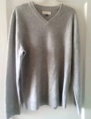 Artefact Mens Heathered Lt Gray Pullover Cashmere Sweater Sz L