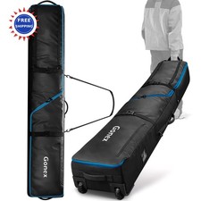 Snowboard Bag Adjustable 175cm-190cm Padded Rolling Ski Straps Storage Pockets