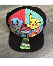 Pokemon Hat Cap Youth Snapback Graphic Print Comic Cap charmander pikachu New 