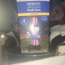 Airblown Uncle Sam 4 ft Illuminated Patriotic Inflatable July 4th Yard Decor
