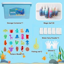 Magic Water Elf Toy Kit, Aqua Fairy Water Gel Kit with 20 Magic Gels 25 Molds