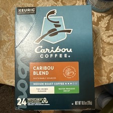 Caribou Coffee Caribou Blend Medium Roast K-Cup Pods for Keurig, 24 Count