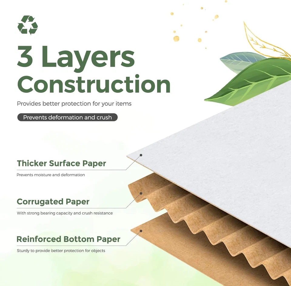 White Shipping Boxes Cardboard Paper Boxes Mailing Packing 12x9x4 Inch 20 Pack - Image 3 of 4