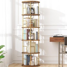 5Tier Rotating Bookshelf, 360  Display Stackable Spinning Bookshelf Tower,Ro...