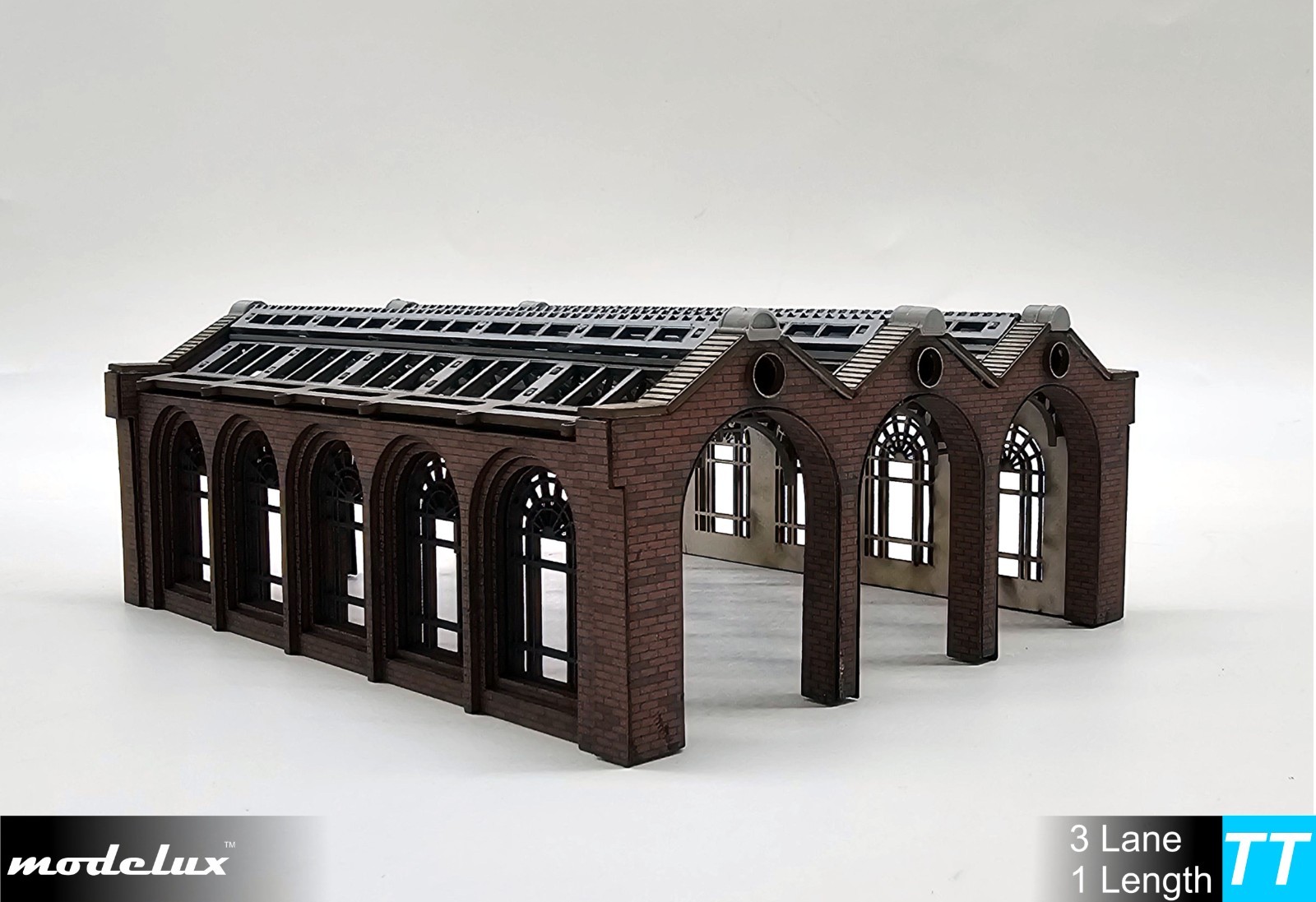Modelux TT Gauge 'Cheltenham' 3 Lane Single Length Engine Shed Kit