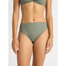 Time And Tru Women's Red Ribbed Mid Rise High Cut Swim Bottom Size 2X 20W-22W