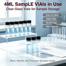 100/200/500pcs 4ml Glass Vials Clear Small Bottle Lab vials Sample vials w/ Caps