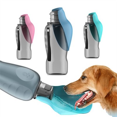 Portable Dog Water Bottle 800ml   Leakproof Foldable Travel Pet Water Dispenser