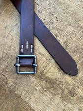 Rare Vntg BANANA REPUBLIC leather belt brown Loop buckle. Italian Leather . USA