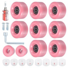 58x32mm Skate Wheels Bearings Skate Brakes Roller Skate Wheels Set Pink