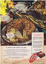 1944 Jane Parker Fruit Cake A&P Food Stores Holiday Festivities Print Ad