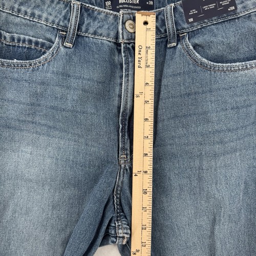 Hollister Baggy High Rise Jeans Womens Size 10 / 30 Blue Wide Leg Grunge Y2K NWT - Picture 5 of 10