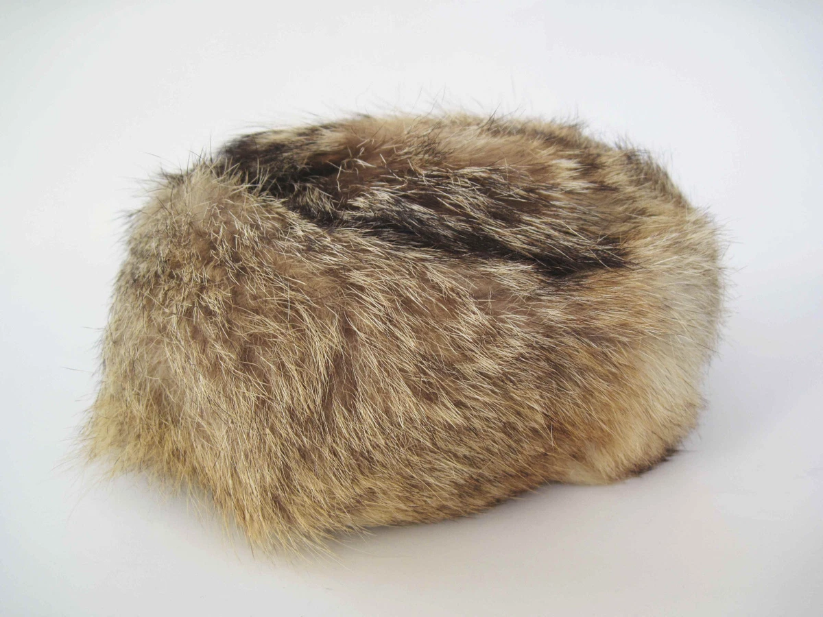 Pelzmütze Pelzkappe Waschbär Silberfuchs 70er-Jahre Gr. S Vintage