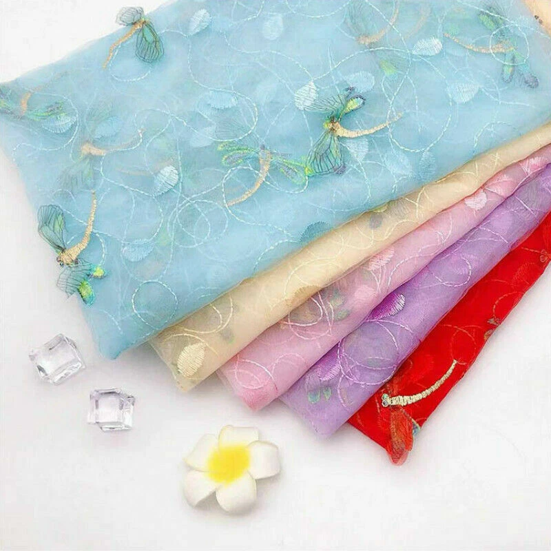 3D Lace Embroidery Mesh Fabric Floral Animal Wedding Prom Dress Voile Tulle DIY - Image 2 of 4