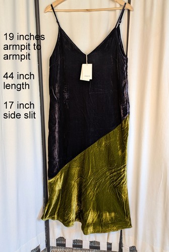 NWT FRNCH Paris Midi Dress Size Large Velvet Color Block Cocktail List: $128 - Picture 11 of 11