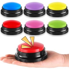 6 Pieces Recordable Answer Buzzers Button Answer Buzzers Game Show Buzzer Rec...