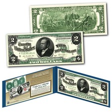 Billete de $2 certificado de plata William Windom 1891 diseñado en billete moderno de $2