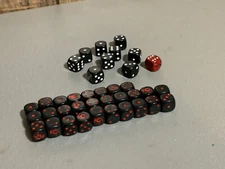 A17652 RACKHAM AT-43 DICE LOT 28 COUNT + 10 EXTRA DIE GAME ACCESSORIES