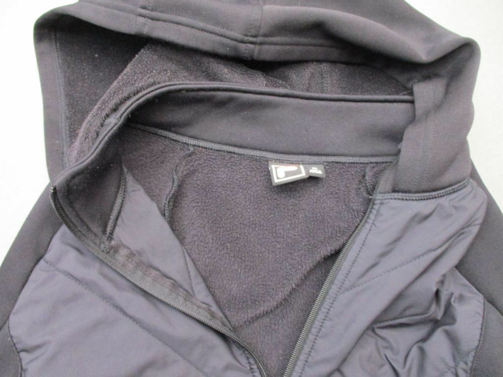 Felpa con cappuccio FILA taglia XL donna nera foderata in pile attivo manica lunga full zip GR6525