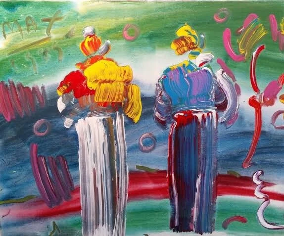 Pintura al óleo sobre lienzo firmada por Peter Max (hecha a mano) 16x24 en arte pop. Foto 2 de 4