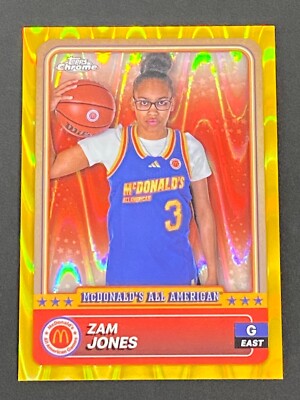 Zam Jones 2024 Topps Chrome McDonald's  Gold Ray Wave Refractor #ed 7/50