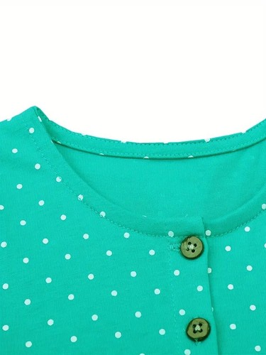 Back To School Girl Dress Embroidered Applique Llama Polka-Dot Short Sleeve NEW - Picture 3 of 7