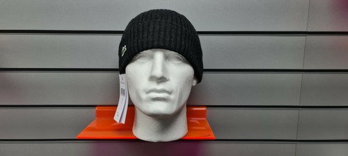 Lacoste Ribbed Wool Beanie, Black 