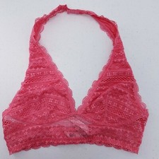 Victoria's Secret Bralette Women  s S Rose Pink Unlined Lace Halter