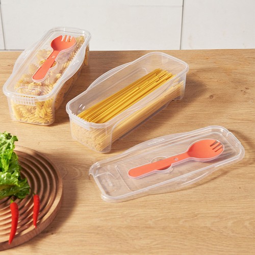 Microwave Pasta Cooker 44oz Food Cooking Box with Strainer & Flatware - Picture 5 of 12