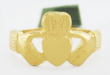 CLADDAGH RING 14K YELLOW GOLD - New With Tag in Box - SIZE 6
