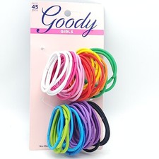 Goody Girls Ouchless Braided Elastics, 4 mm, Assorted colors 45 Count New