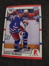 1990-91 Score American Hockey Card Bernie Nicholls New York Rangers #9