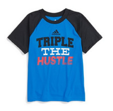adidas Little Boys' Triple The Hustle T-Shirt, Bright Blue, Size 4