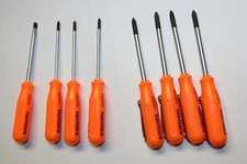 MATCO TOOLS 8-PIECE ORANGE HANDLE POCKET COMBINATION SCREWDRIVERS LOT GERMANY
