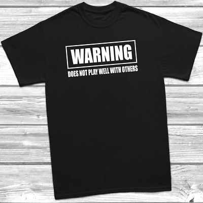 T-Shirt Warnung spielt nicht gut mit anderen lustig introvertiert Papa Geschenk Shirt