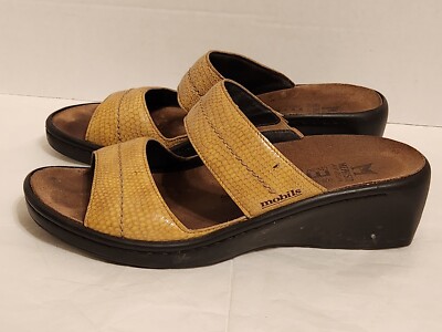 Mephisto Mobils 39 Strap Slide Sandals Camel Tan Natural  display picture 3