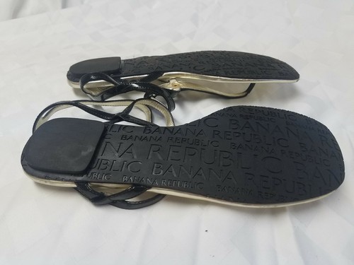 BANANA REPUBLIC PATENT LEATHER FLAT THONG SANDALS SIZE 7M - Picture 5 of 7
