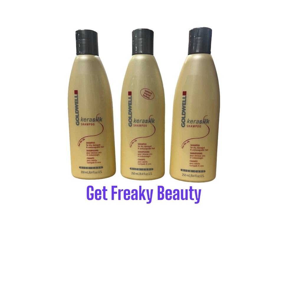 3 PACK. 8.4 oz. Goldwell Kerasilk Rich Care Shampoo. 250ml. NEW. FREE SHIPPING.