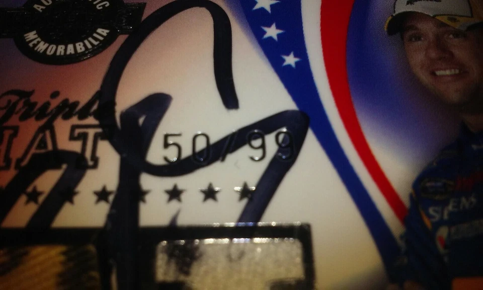 Elliott Sadler Autographed Raced Used Triple Hat Wheels 2008 Card 50/99 Daytona - Image 3 of 4