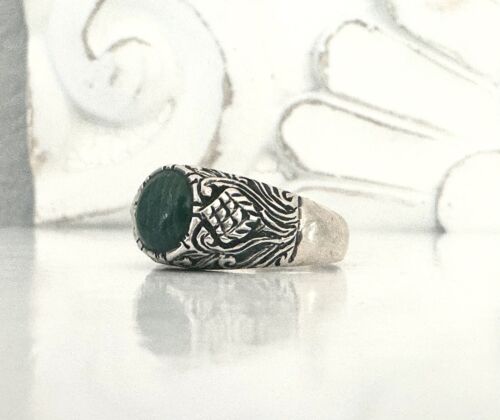 Vintage Southwest style sterling silver 925 green stone ring Dakota West $ - Picture 7 of 11